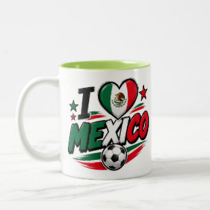 Mug pour les fans de football mexicains J'aime le