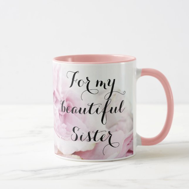 Mug Pour ma belle soeur jolie en rose rose florale (Droite)