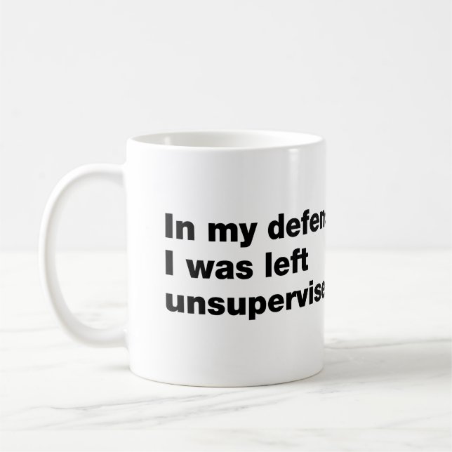 Mug Pour ma défense, j'ai été laissée sans surveillanc (Gauche)