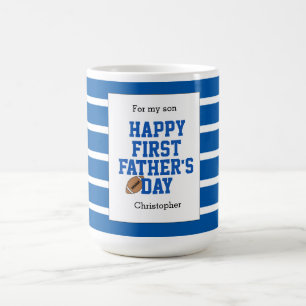 Mug Pour ma première Fête des pères de Football Bleu F