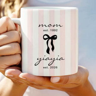 Mug pour maman à Yiayia avec un nœud