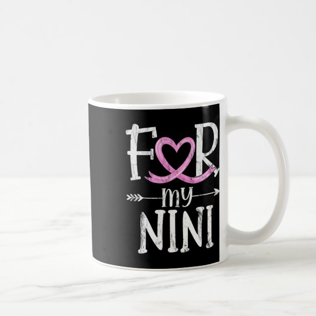 Mug Pour mon Nini rose Ruban de sensibilisation au can (Droite)