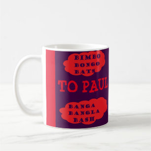 Mug Pour Paul avec amour le violet rouge design amusan