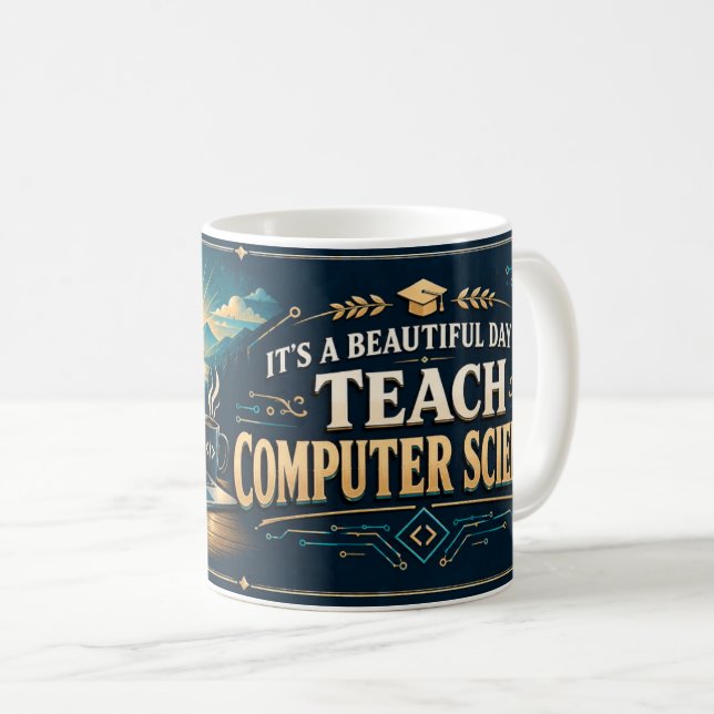 Mug pour professeur d'informatique, cadeau pour un (Devant droit)