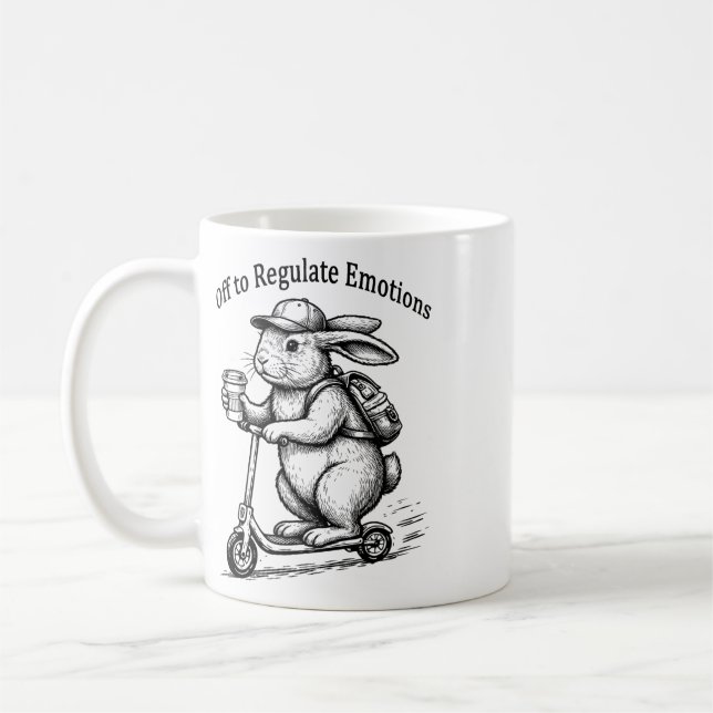 Mug Pour réguler les émotions drôle de lapin bunny Sco (Gauche)