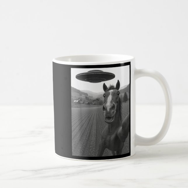 Mug Pour selfie de cheval d'alien Ufo (Droite)