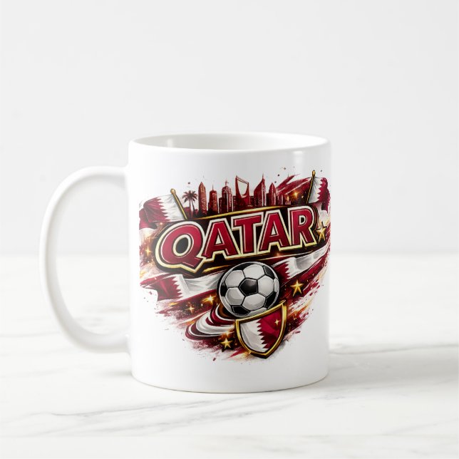 Mug pour supporter de football qatari | Supporter  (Gauche)