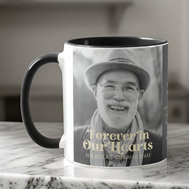 Mug Pour toujours dans nos coeurs Élégant Mémorial Pho (Créateur téléchargé)