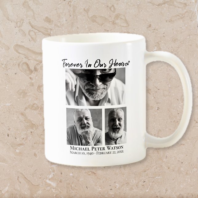 Mug Pour toujours dans nos coeurs papa grand-père Memo (Forever in our Hearts Dad Grandpa Memorial Coffee Mug)