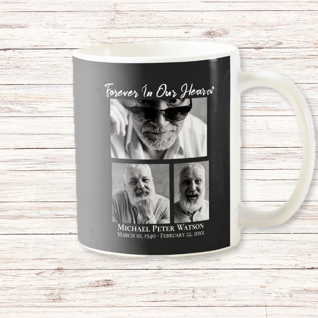 Mug Pour toujours dans nos coeurs papa grand-père Memo (Forever in our Hearts Dad Grandpa Memorial Coffee Mug)