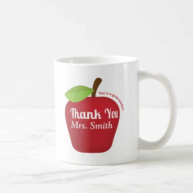 Mug Pour un excellent enseignant, pomme de reconnaissa (Droite)
