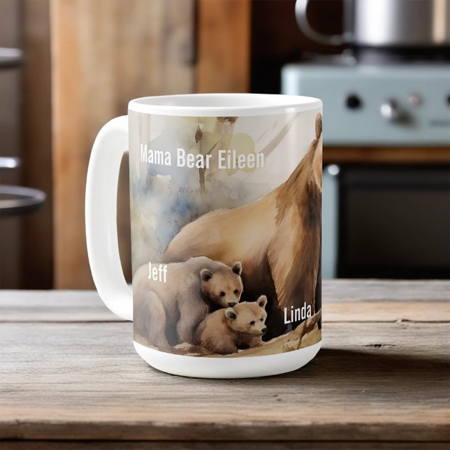 Mug Pour un ours de maman avec deux petits le jour de  (Créateur téléchargé)