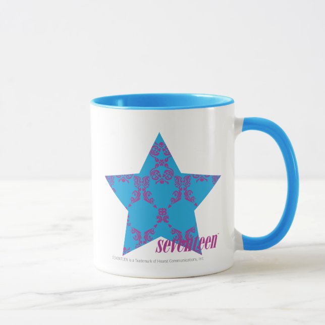 Mug Pourpre-Aqua 2 de damassé (Droite)