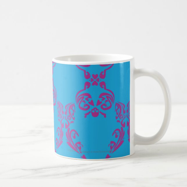 Mug Pourpre-Aqua de damassé (Droite)