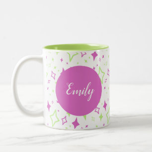 Mug pourpre de chaux personnalisée avec étoiles