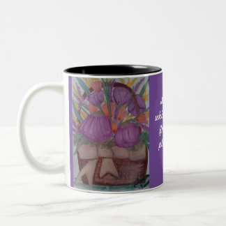 Mug pourpre, fleurs pourpres, poème Helen Keller