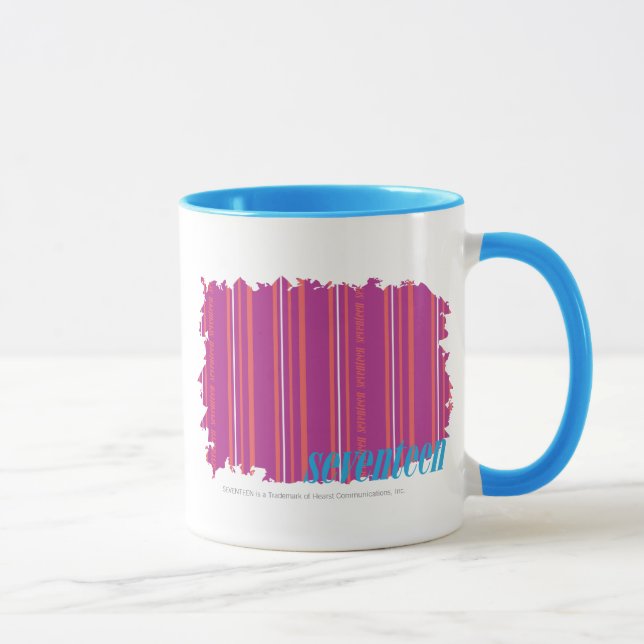 Mug Pourpre mince 2 de rayures (Droite)