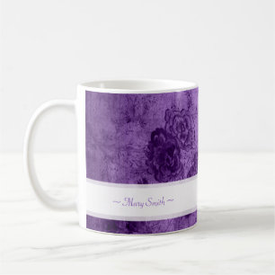 Mug Pourpre nommé fait sur commande moteur floral