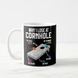 Mug Pourquoi je perds à Cornhole Humour Toss comme un