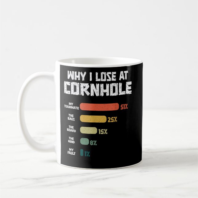 Mug Pourquoi je perds Cornhole Retro Toss (Gauche)
