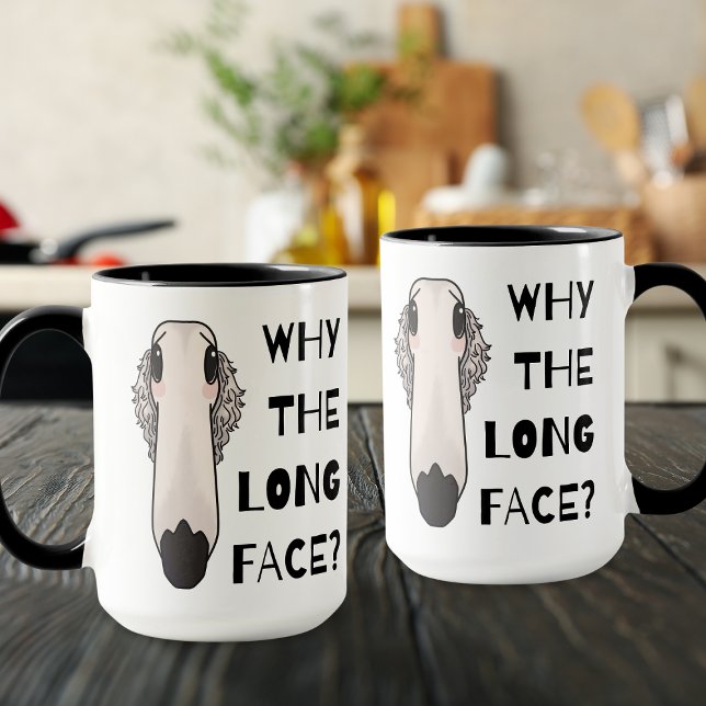 Mug Pourquoi le chien Borzoi à long visage ("Why the long face")