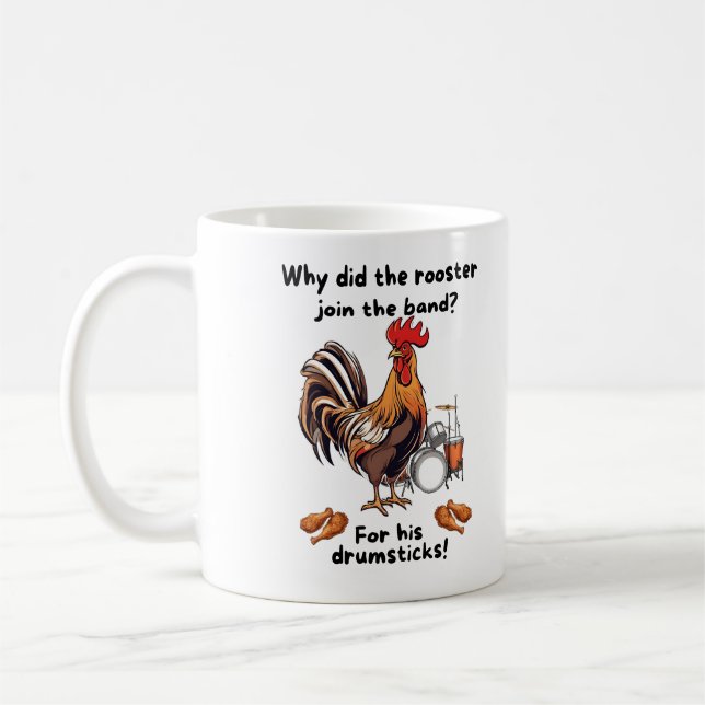 Mug Pourquoi le coq a-t-il rejoint l'orchestre ? Pour  (Gauche)