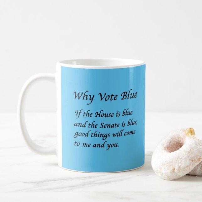 Mug Pourquoi voter bleu en 2024 (Avec donut)