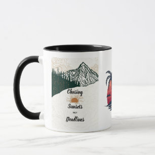 Mug Poursuivre les couchers de soleil et non les délai