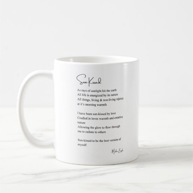 Mug Poussée de thé poème d'encouragement solaire (Gauche)