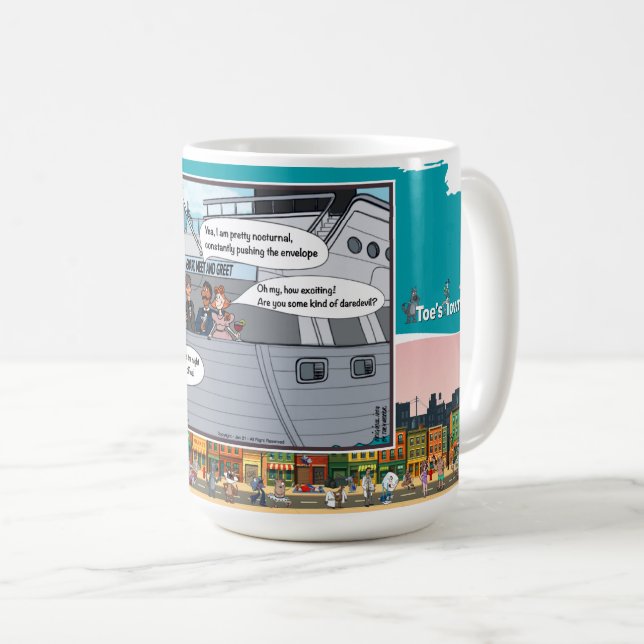 Mug Pousser l'enveloppe | Jeu de mots classique (Devant droit)