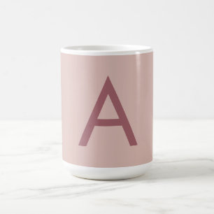 Mug Poussière d'or rose Monogramme moderne Lettre init