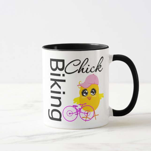 Mug Poussin faisant du vélo (Droite)