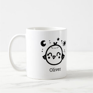 Mug Poussin Joyeux - Dessin au trait d'oiseau Kawaii"