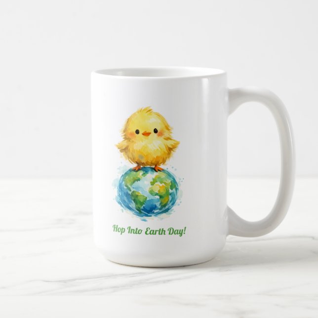 Mug Poussin Mignon sur Globe - Design Pâques et Jour d (Droite)