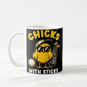 Mug Poussins Avec Bâtons Golfer Girl Golf Club Gol