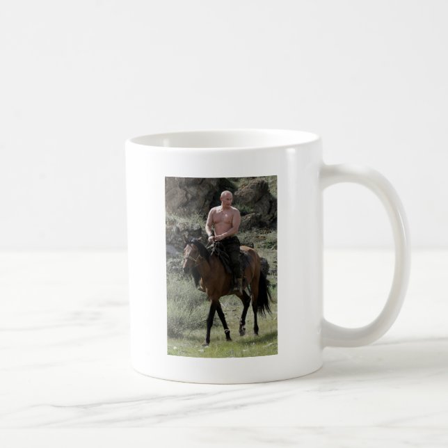 Mug Poutine sans chemise monte un cheval (Droite)