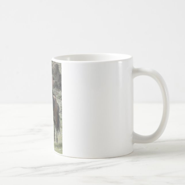 Mug Poutine sans chemise monte un cheval (Droite)
