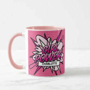 Mug POUVOIR DES FILLES Nom Amusant Rétro Bande Dessiné