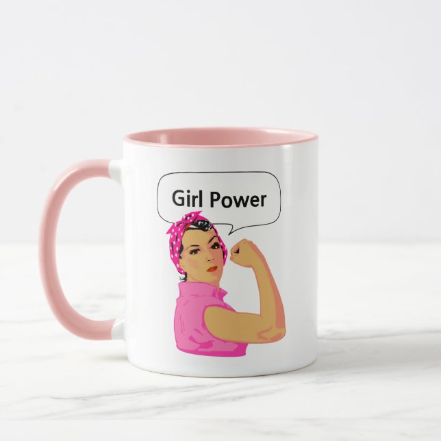 Mug Pouvoir des filles Texte modifiable (Gauche)