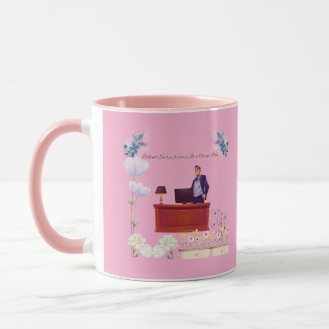 Mug Pouvoir du leadership rose (Gauche)