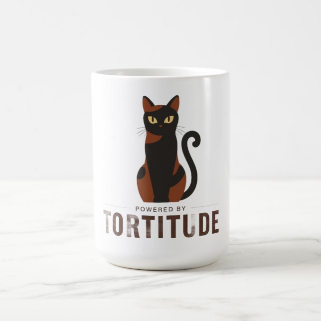 Mug Powered by Tortitude Funny Cat Graphic (Centre)