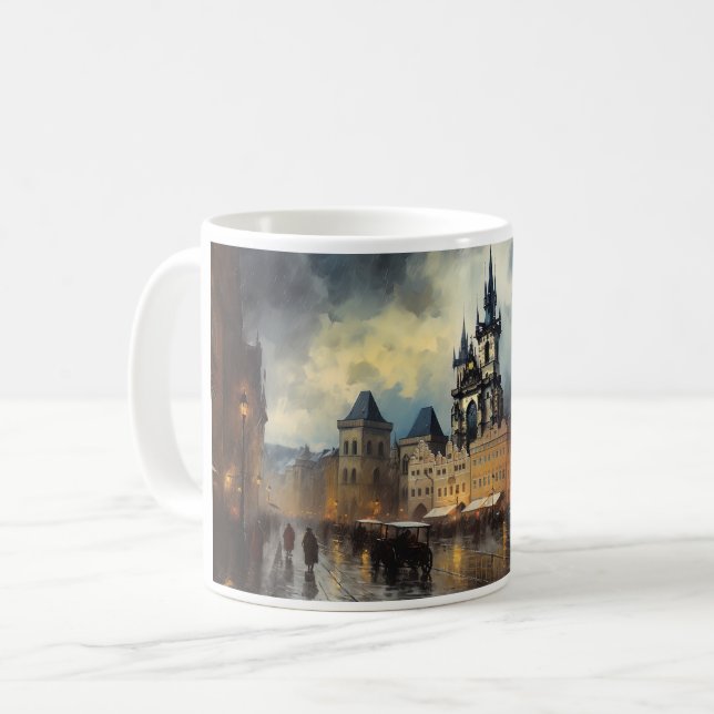 Mug Prague nuit en République Tchèque (Devant gauche)