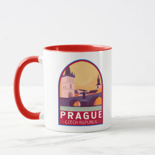 Mug Prague République tchèque Travel Art Vintage