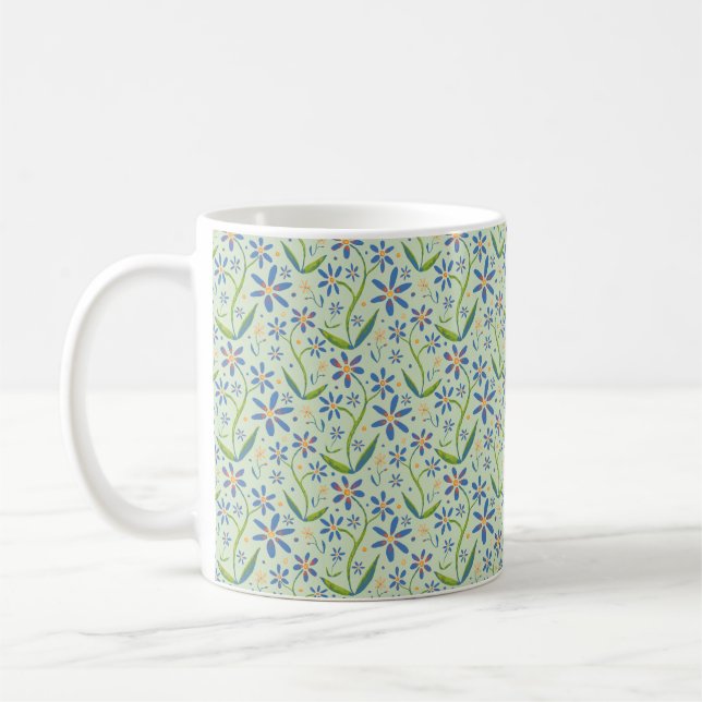 Mug Prairie | Aquarelle de marguerites dansantes (Gauche)