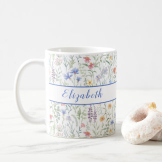 Mug Prairie de fleurs sauvages coquette personnalisée 