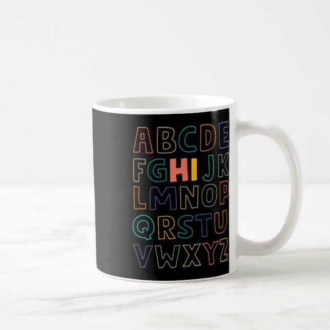 Mug Pré K Kindergarten Hi Alphabet Retour À L'École (Droite)