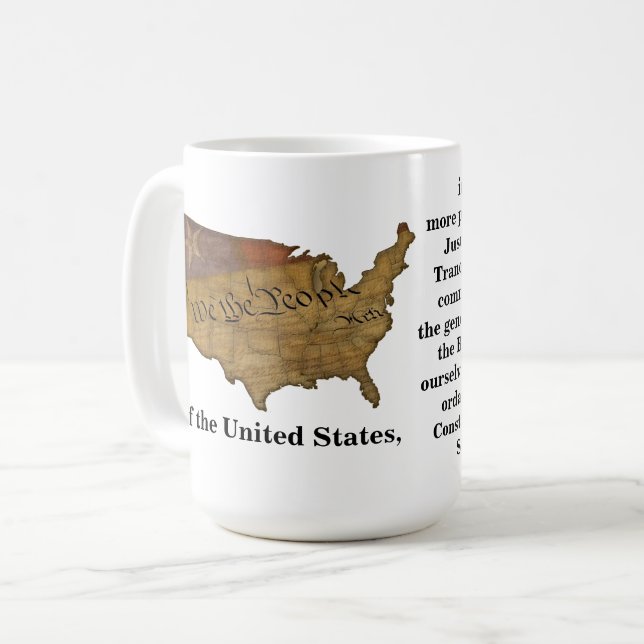 Mug Préambule de la Constitution des États-Unis (Devant gauche)