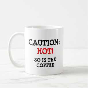 Mug Précaution : Chat et café chauds