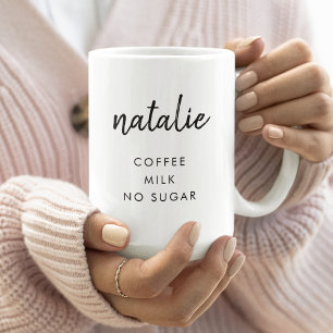 Mug Préférence de boisson   Nom moderne minimaliste él
