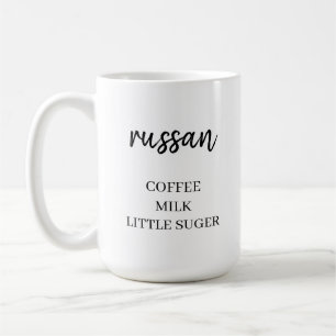 Mug Préférence de boisson Nom moderne Minimaliste Élég